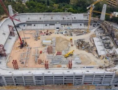 Παίρνει πλέον μορφή το γήπεδο της ΑΕΚ - Έτοιμο το πέταλο στην ιστορική σκεπαστή! (βίντεο)